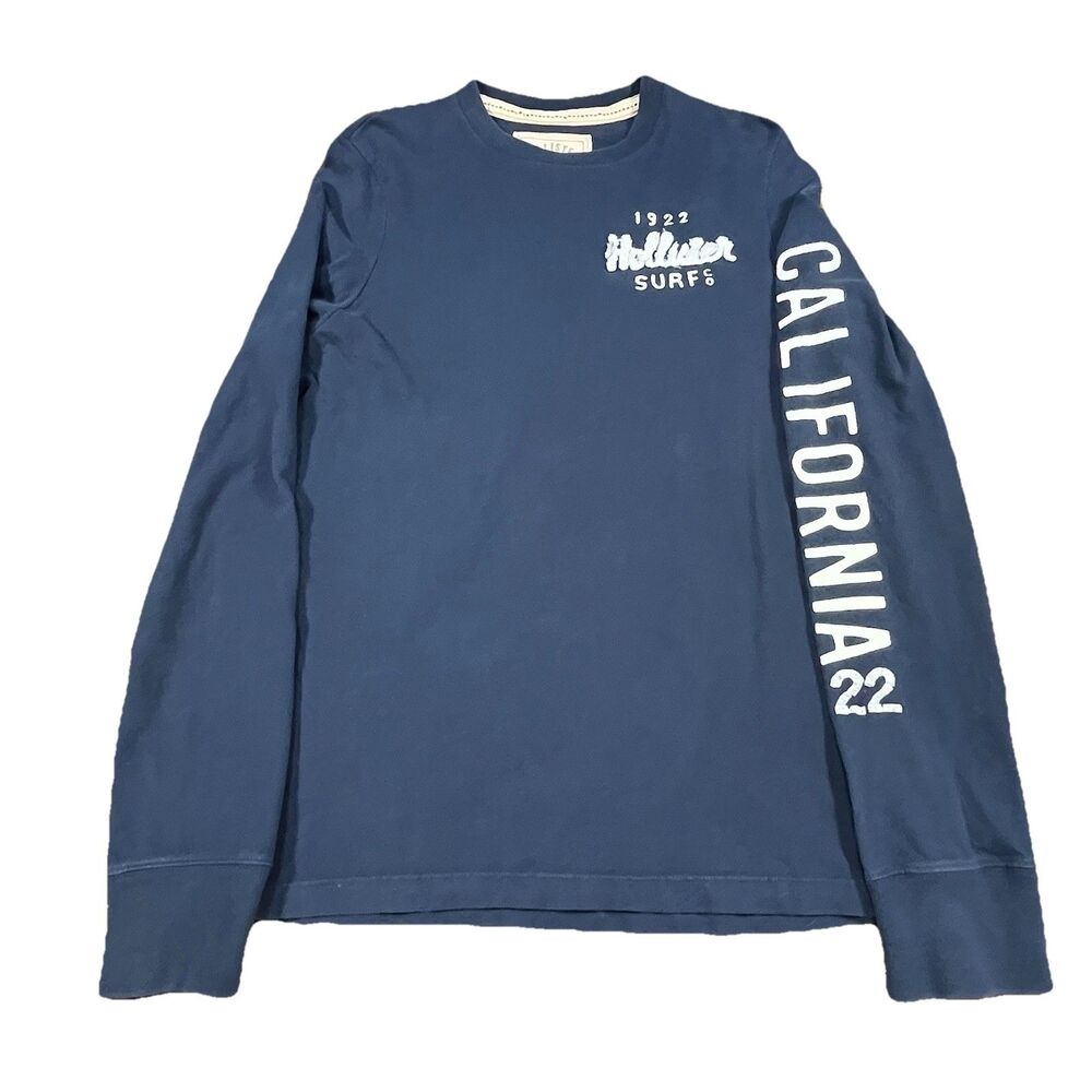 Hollister California Long Sleeve Shirt Blue Surf Logo Mens M